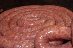 Stuff into natural casing